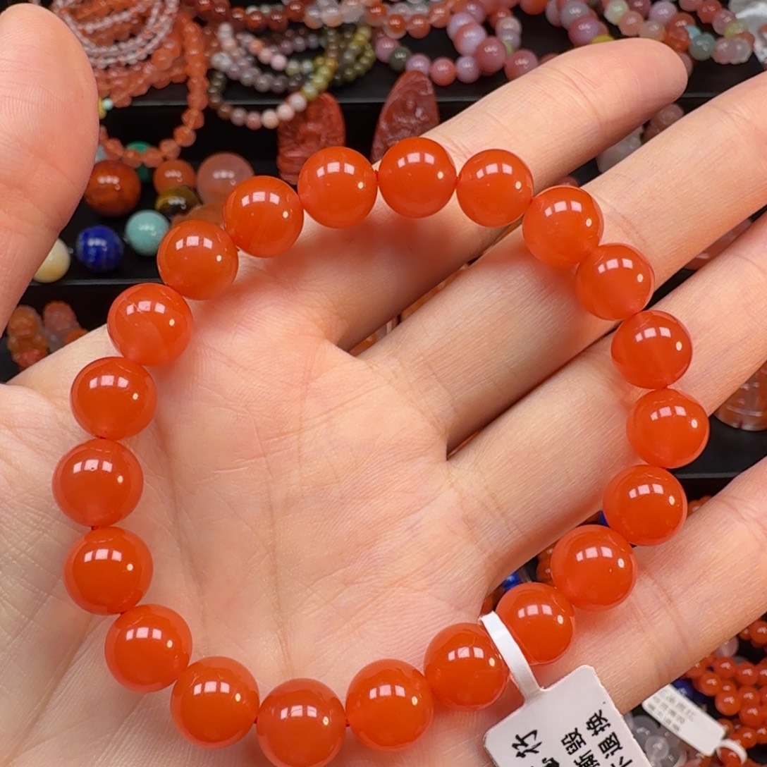 南红玛瑙未镶嵌手串9.5mm
