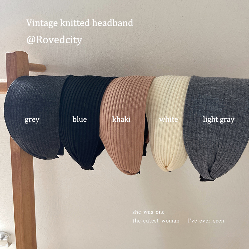 日本インレット易梦玲同款复古针织发箍女款高颅顶运动头箍加宽坑