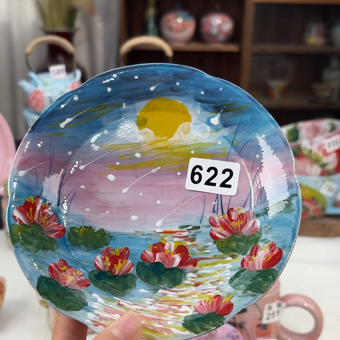 瓷片景德镇手绘高温釉下彩陶瓷茶具