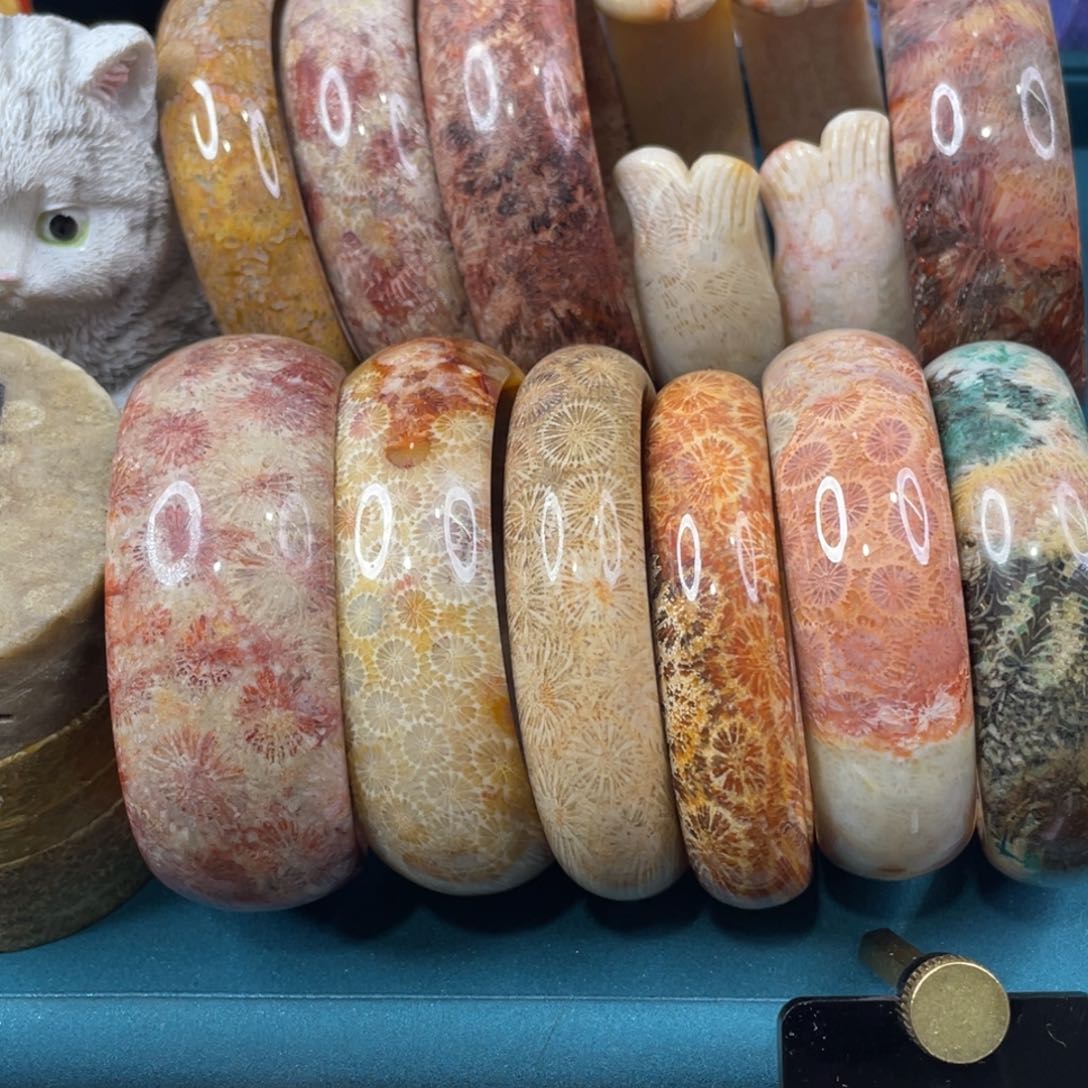 未镶嵌手镯硅化玉