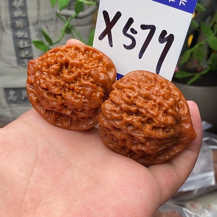 文玩核桃吊坠官帽边44