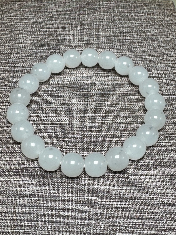 和田玉白玉手串青花