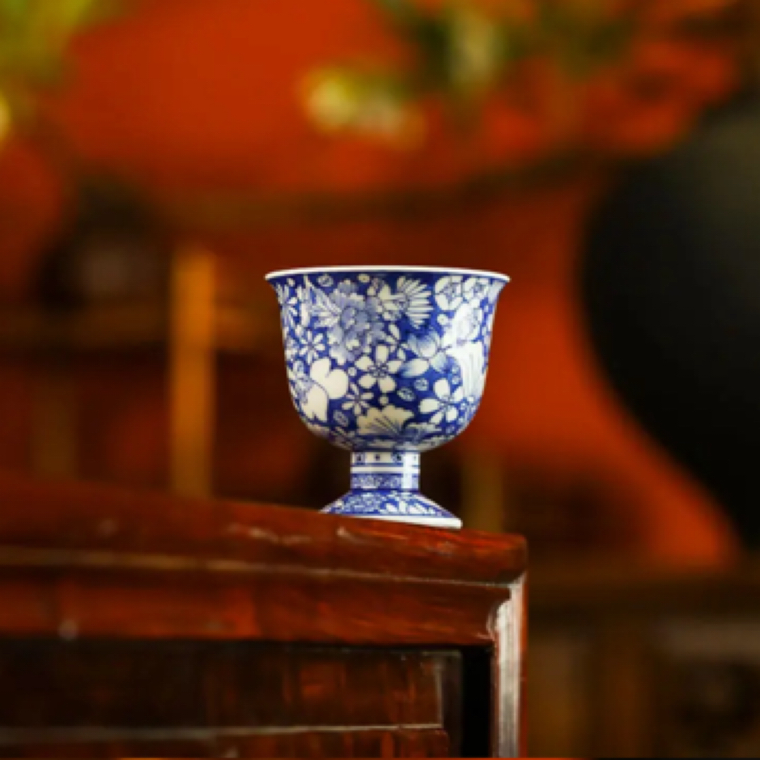 《昔年茶事》观溪柴窑高足万花杯