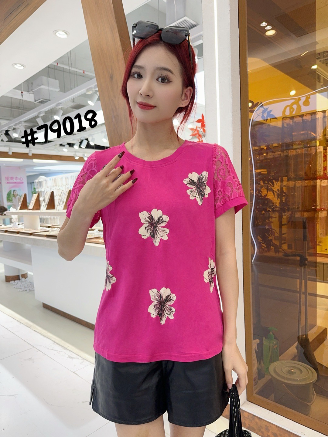 休闲风圆领中老年女装妈妈装百搭79018