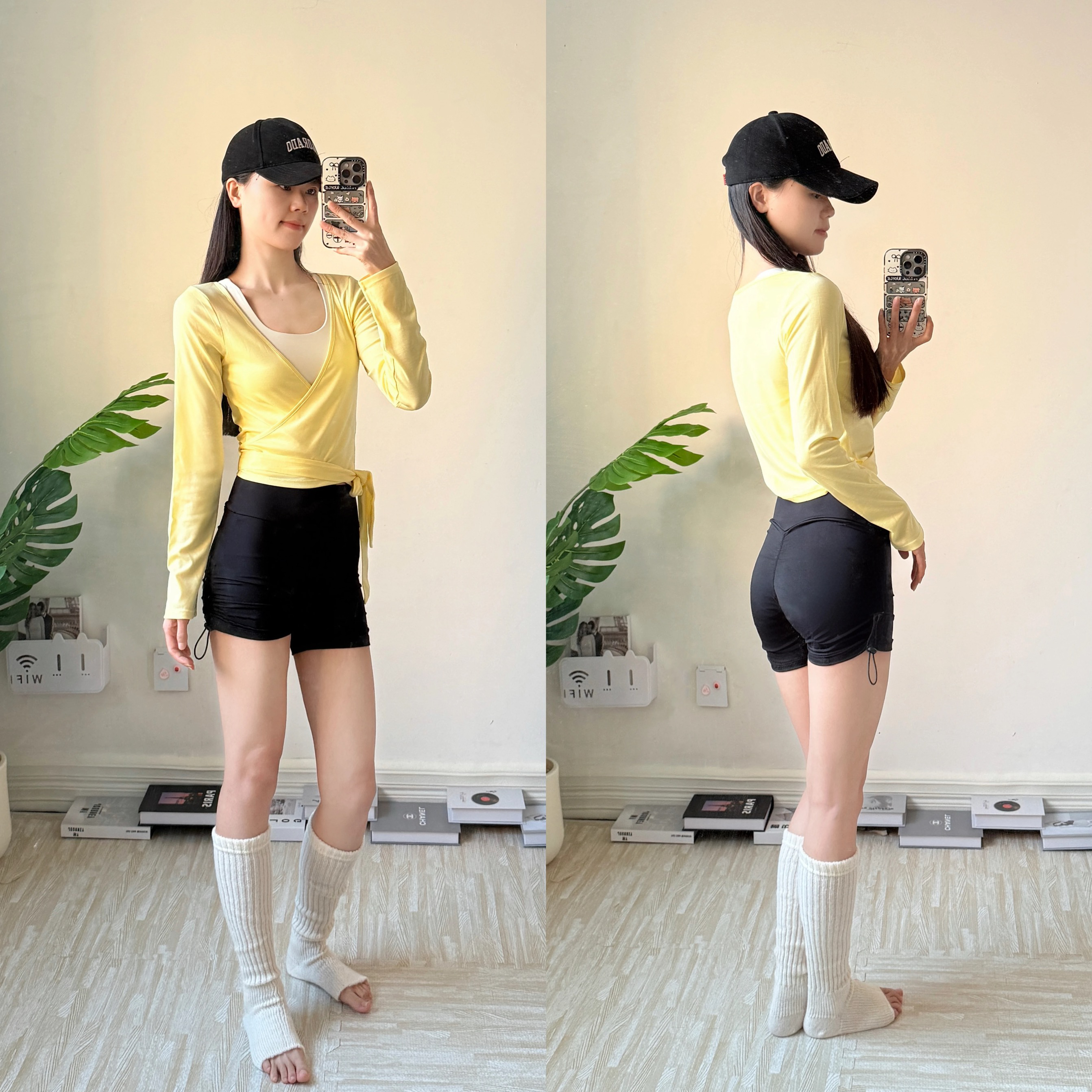 绝美性感绑带速干健身衣女专业普拉提训练运动修身瑜伽服长袖罩衫