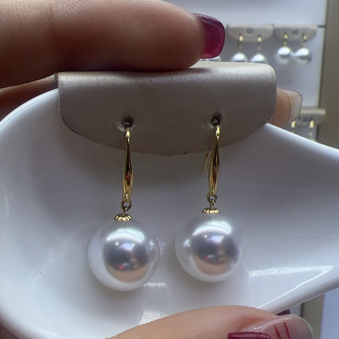 淡水珍珠耳饰18K金镶嵌