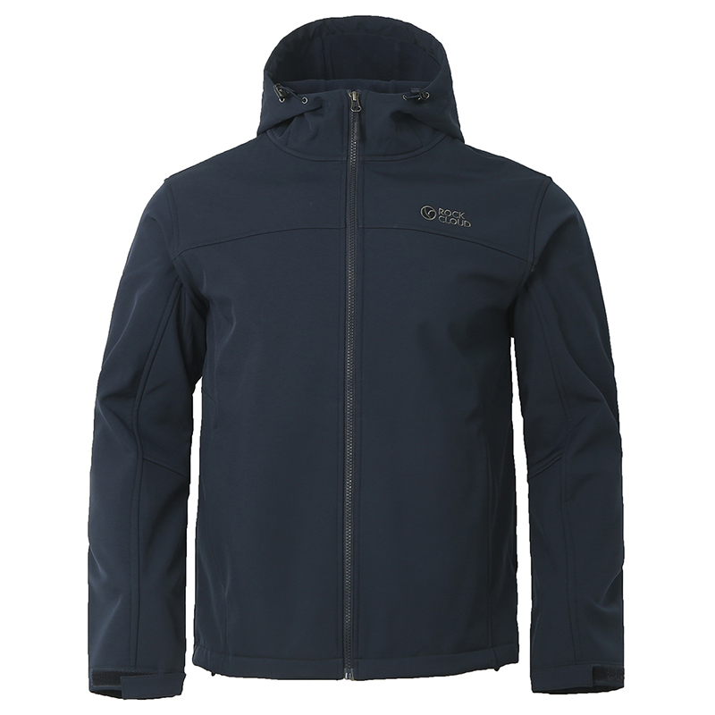 户外运动防泼水男款连帽防风保暖弹力加绒M1软壳秋季冬季