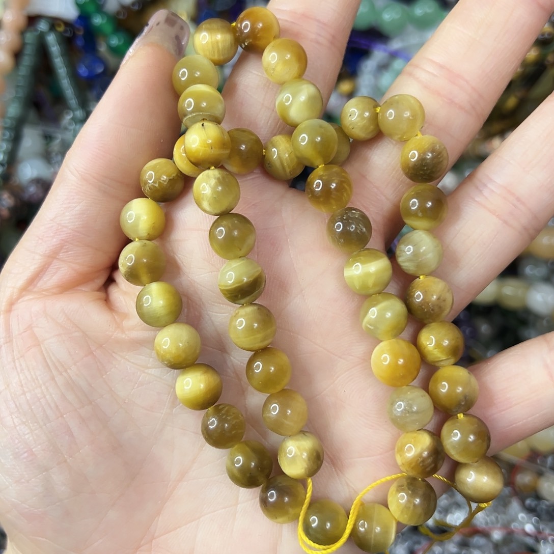 玛瑙/玉髓合金珠宝半成品，卡8金虎眼一条