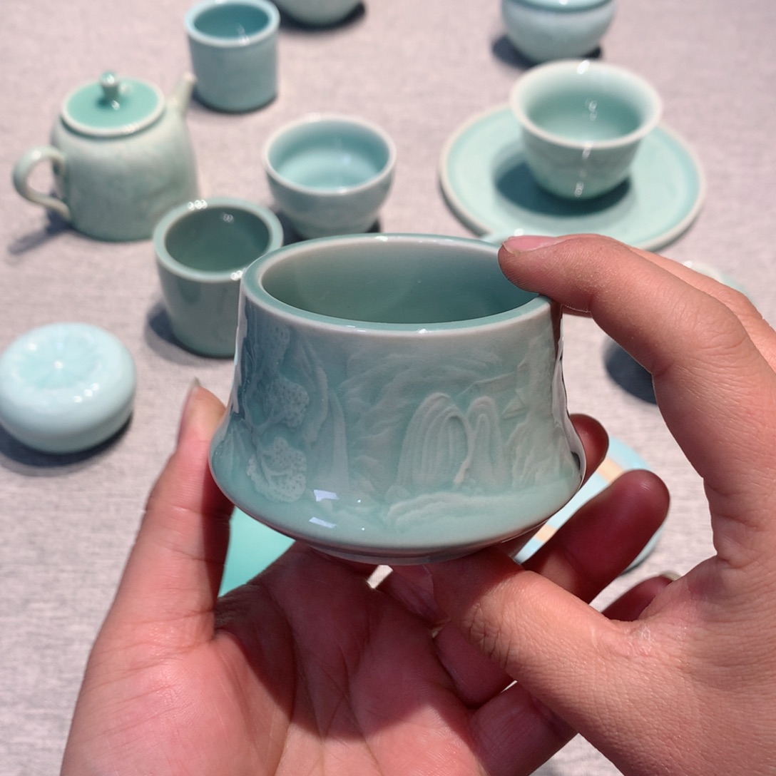 龙泉青瓷茶具杯子