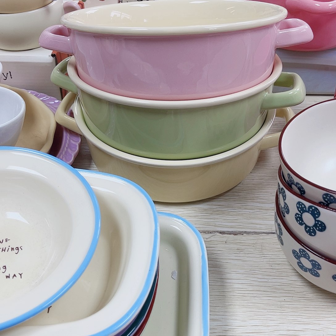 陶瓷备注颜色陶瓷餐具系列8寸双耳汤盆