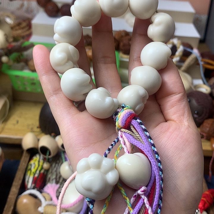 吊坠千眼菩提象牙果雕刻糯糯yo猫爪手持