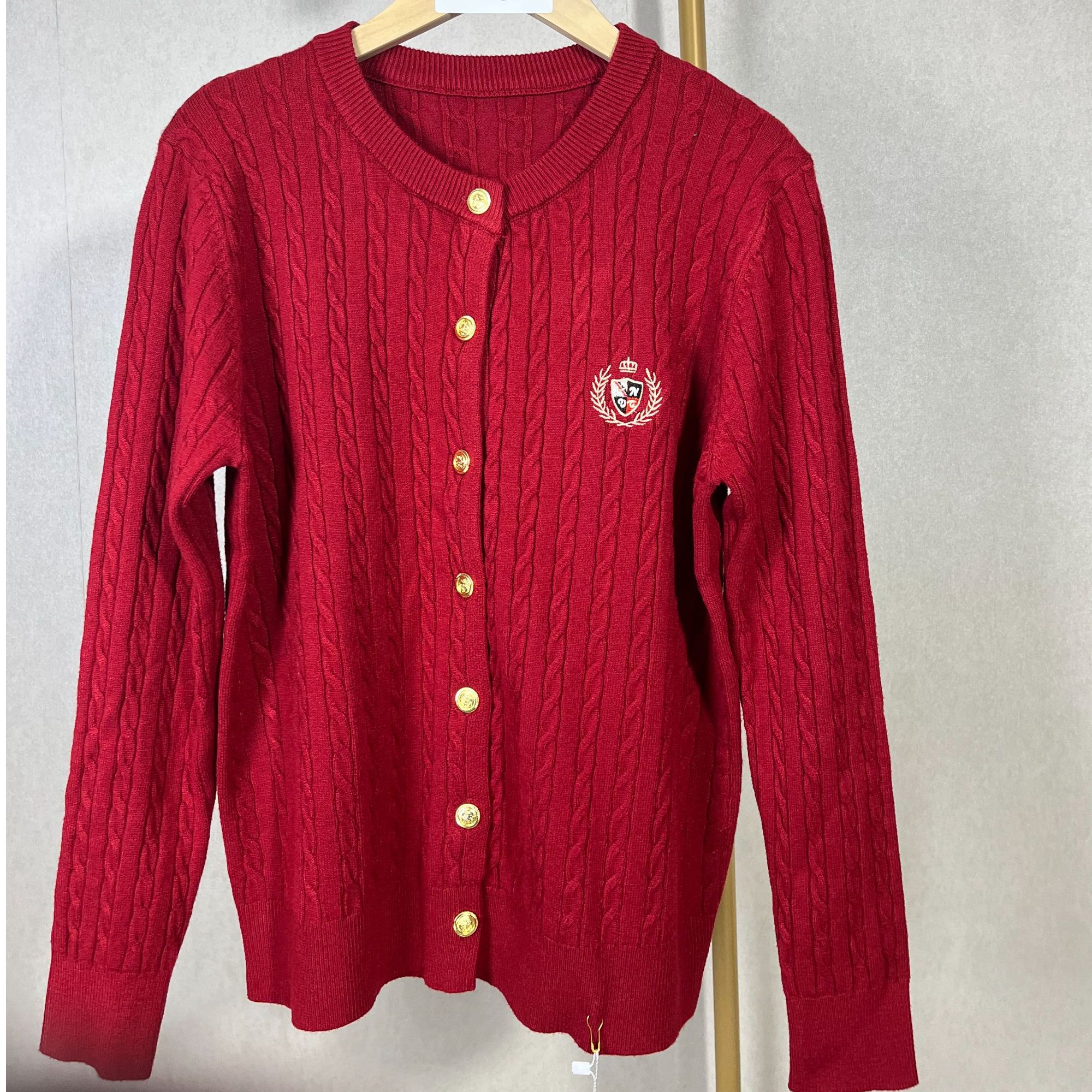 2025春季羊毛新款麻花秋冬季皇冠刺绣针织开衫百搭上衣外套女537