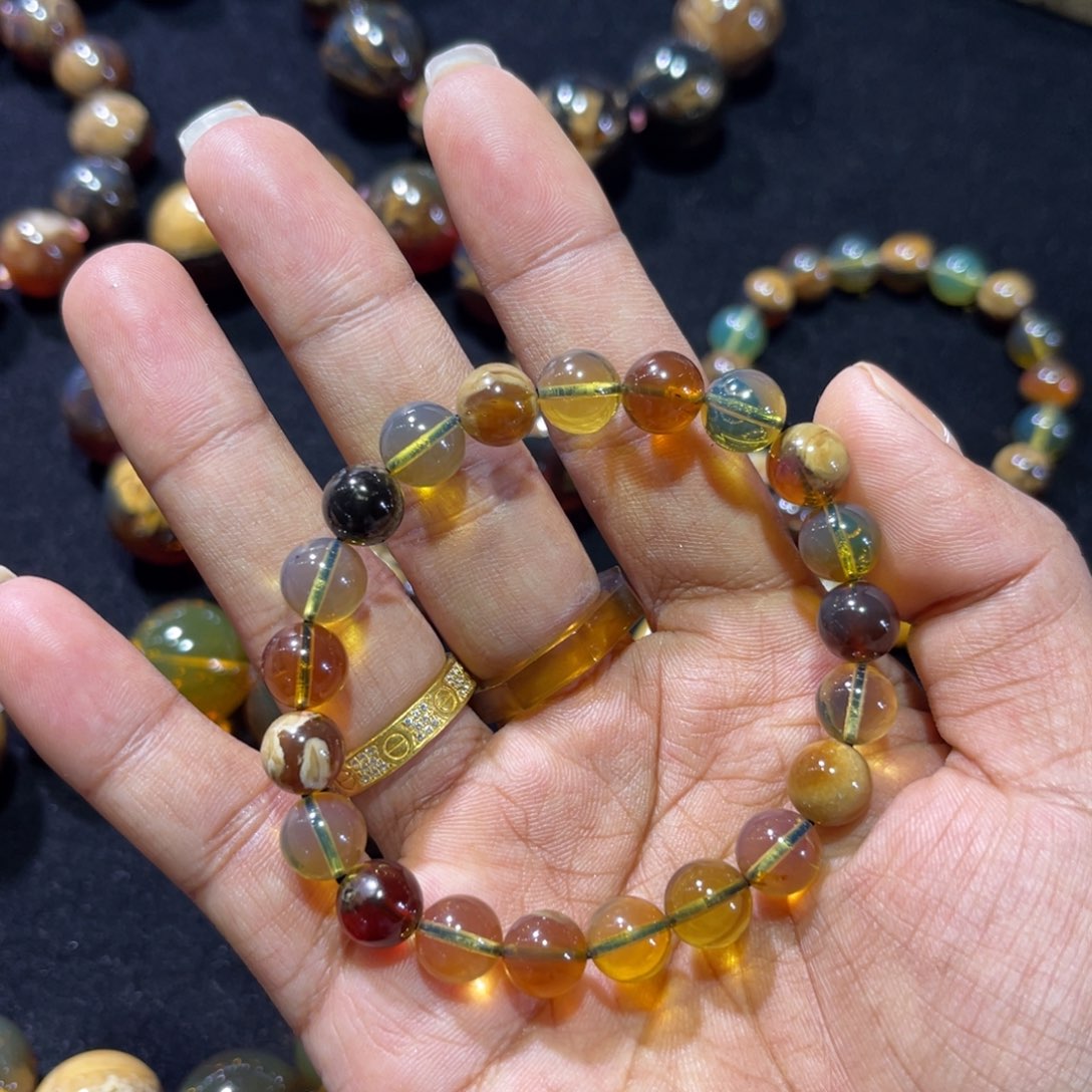 未镶嵌琥珀手链多宝手串