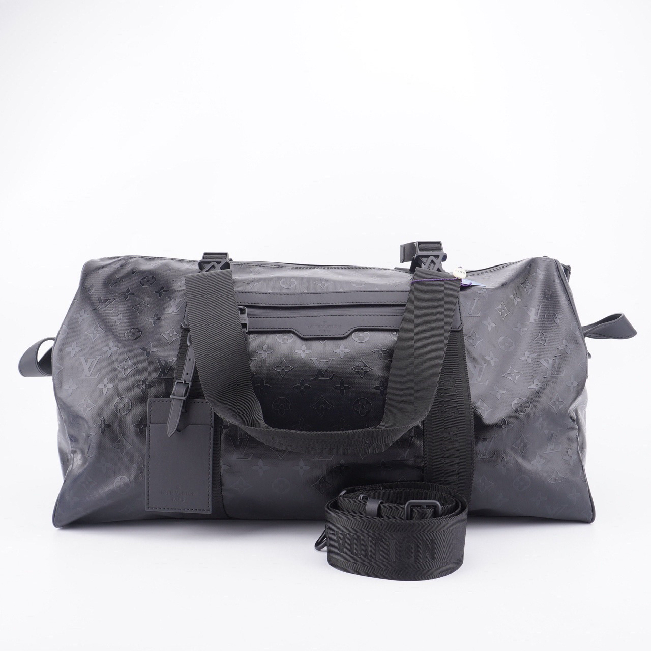 99新 LouisVuitton/路易威登 Keepall55滑雪黑老花手提包 G002
