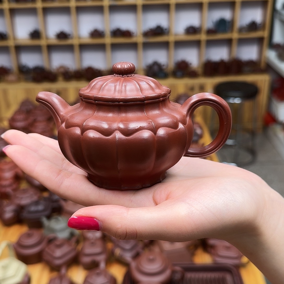 茶壶紫砂紫砂壶筋纹壶160cc