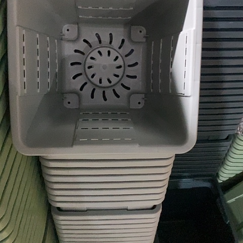 树脂方盆3号无托灰白6个