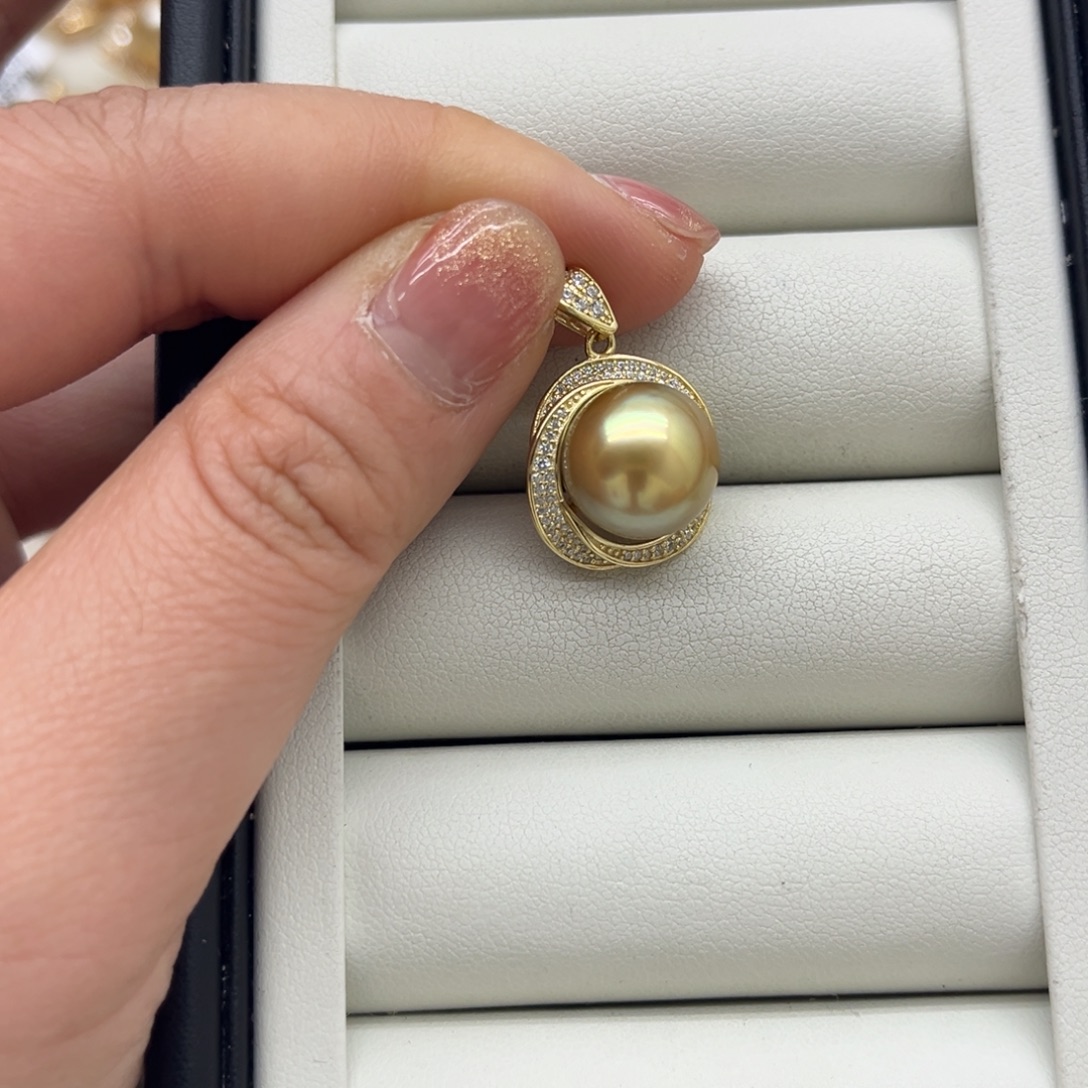 海水珍珠吊坠(不含链)银S925镶嵌