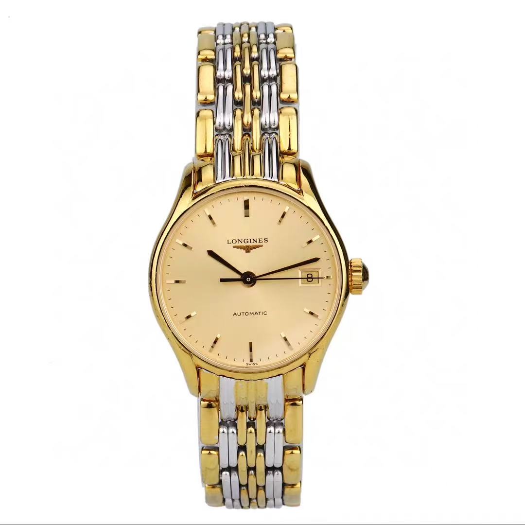 99新 Longines/浪琴 律雅260/机械/金盘条丁/表径30mm/女士腕表