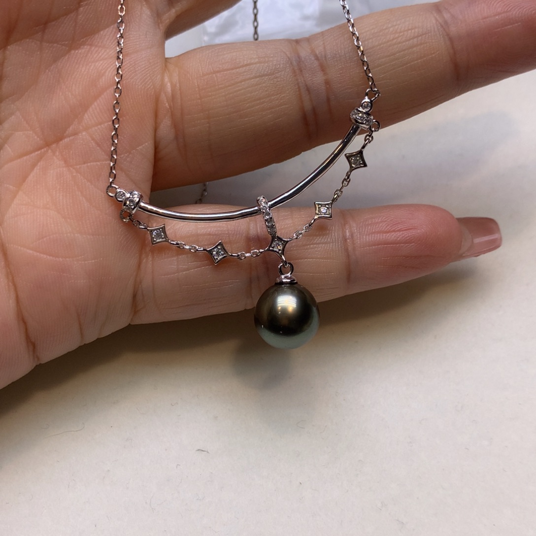 颈饰银S925镶嵌海水珍珠