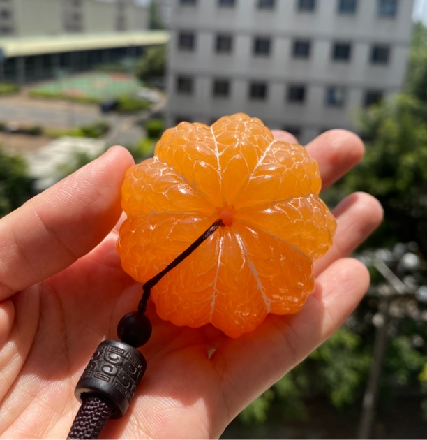 寿山石手把件橘子