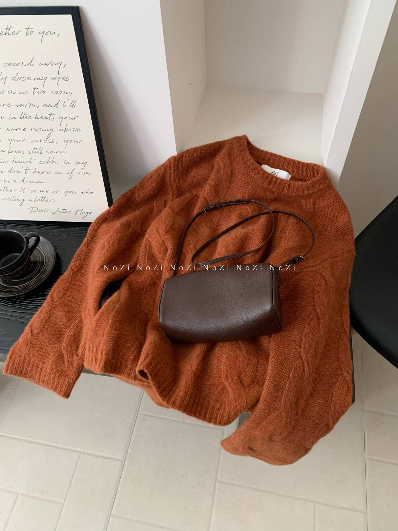 【NOZI】女装冬季新款圆领夹色针织麻花辩S10-1099-1100-1101-1102