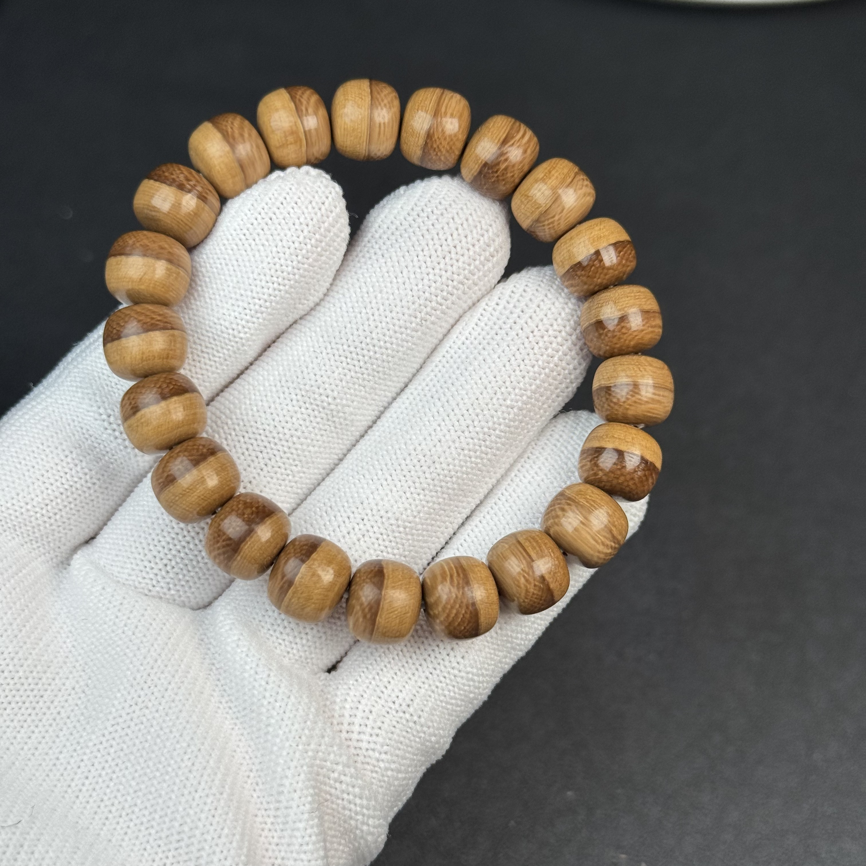 Q1956天然猛犸牙 老型汉堡手串10x9mm支持鉴定 假一罚四