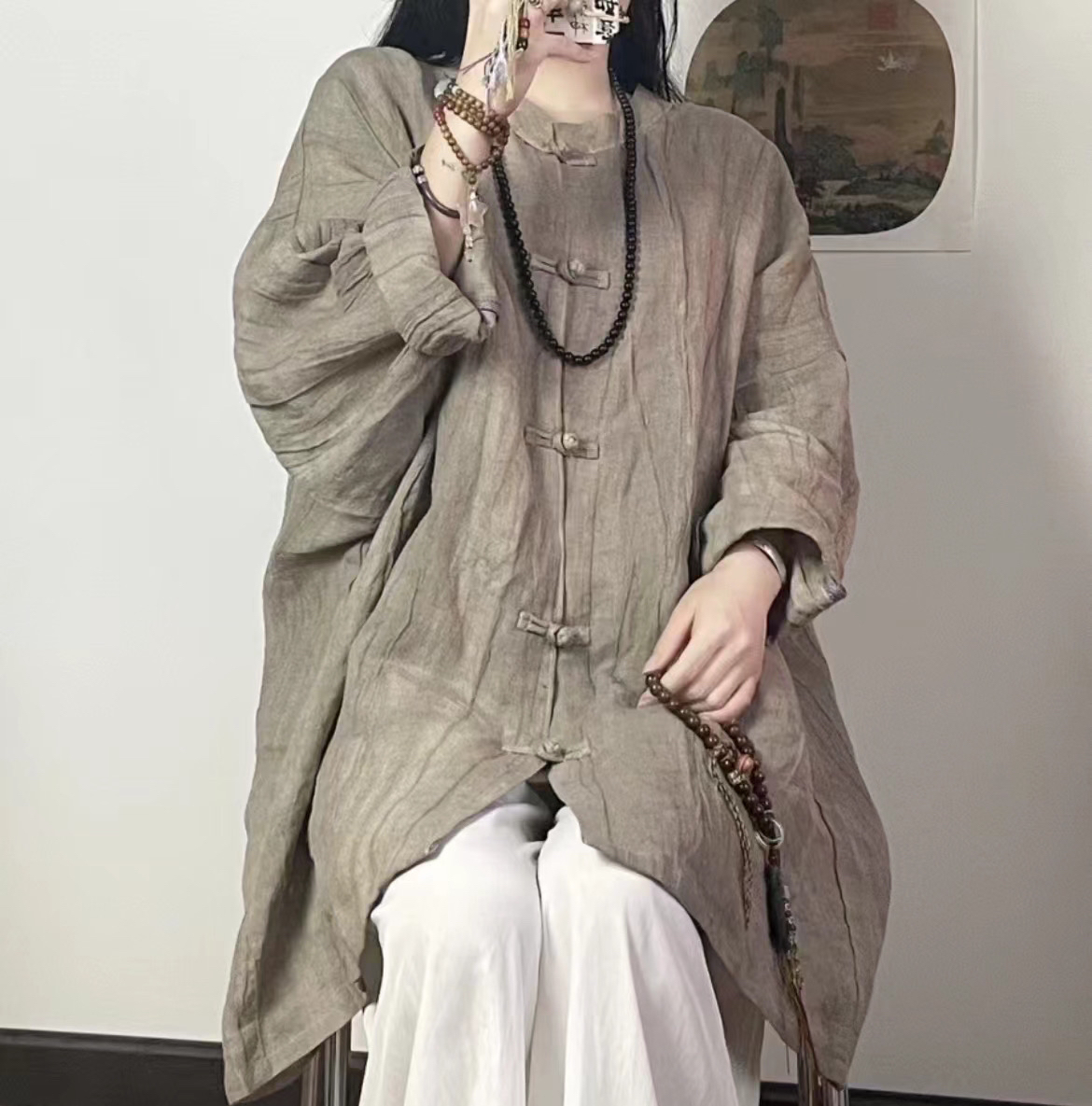 崇启棉麻［301-350］秋季棉麻袍子上衣裤子连衣裙均码根据编号拍
