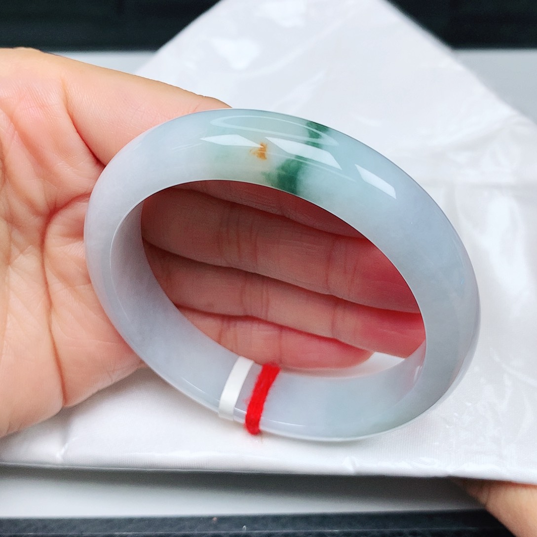 未镶嵌手镯翡翠冰润飘绿2