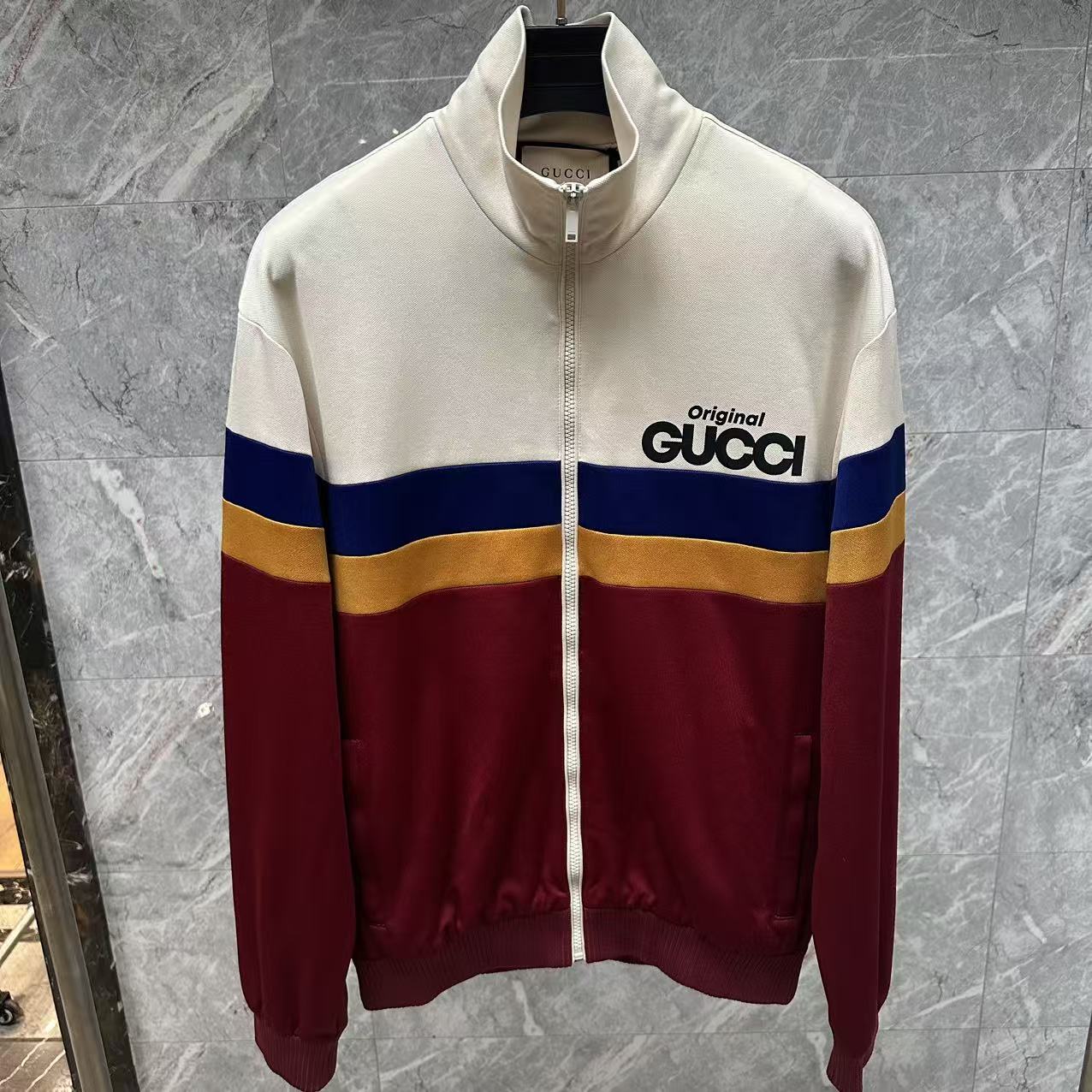 未使用 GUCCI/古驰 拼色LOGO图案校服外套/S码
