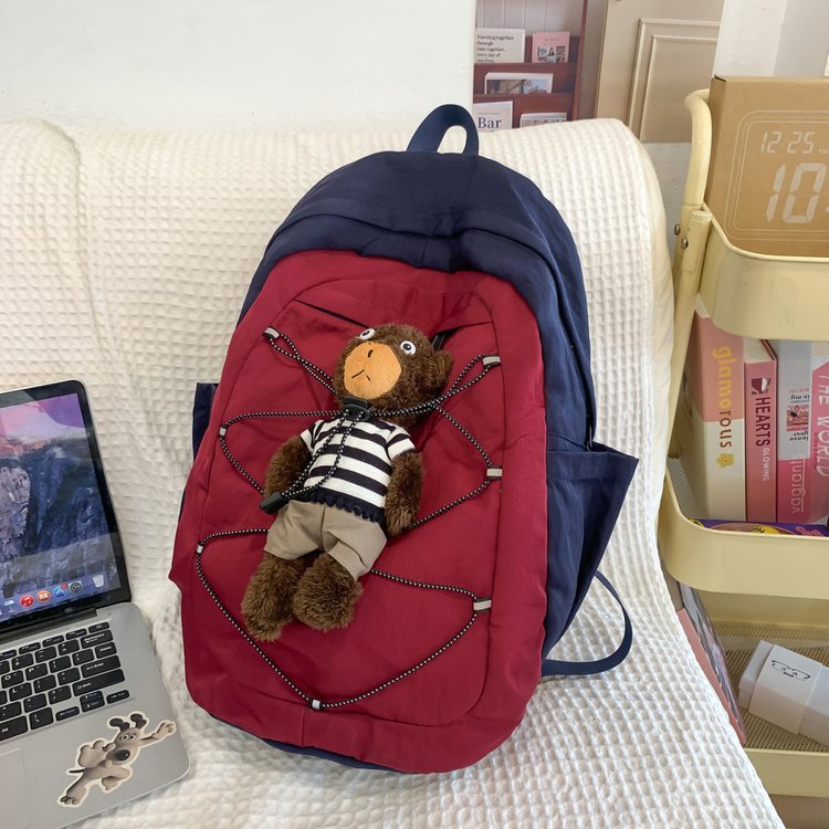十八家少年学生出行户外公仔熊双肩背包学院风百搭休闲卡通儿童
