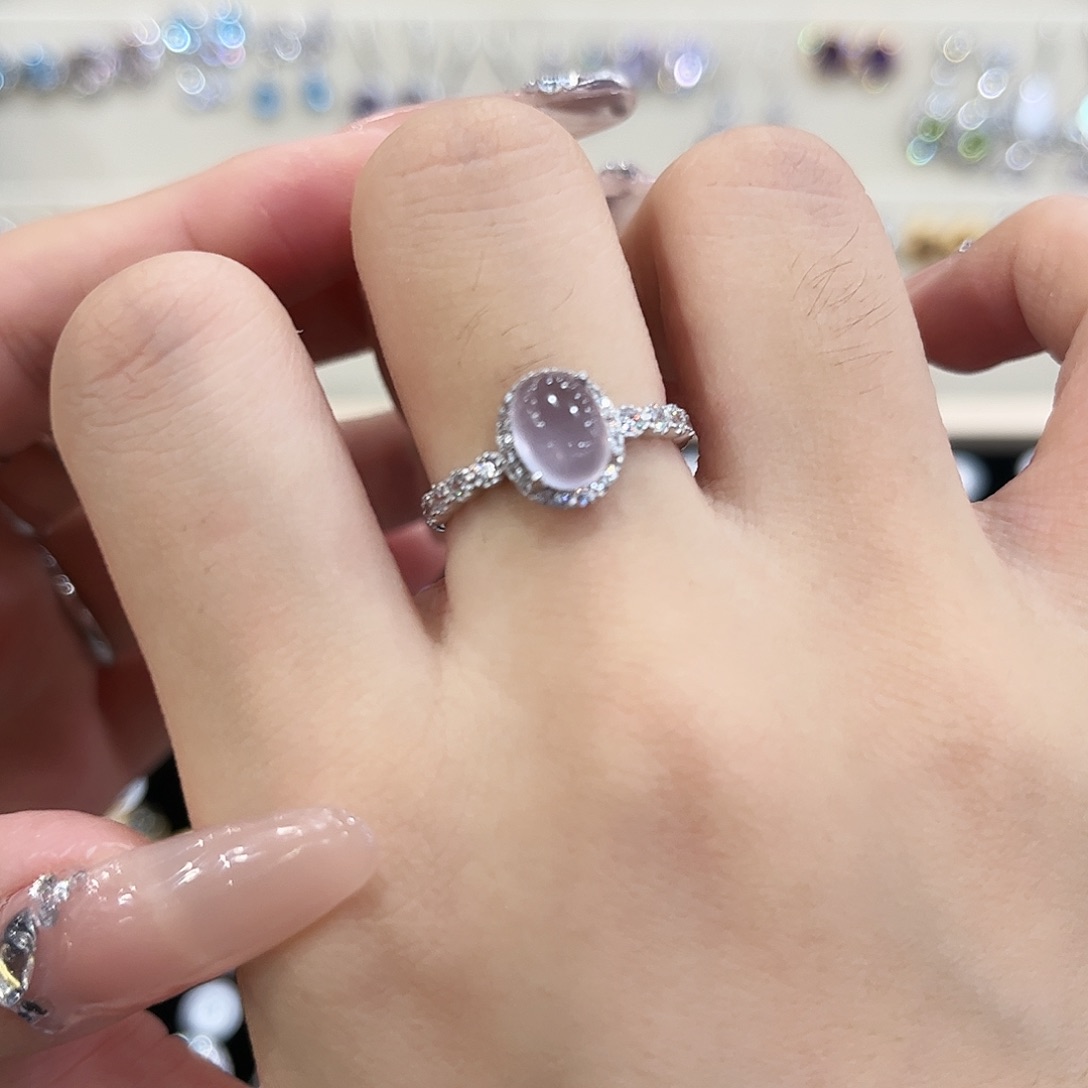 颜***^银S925镶嵌萤石戒指