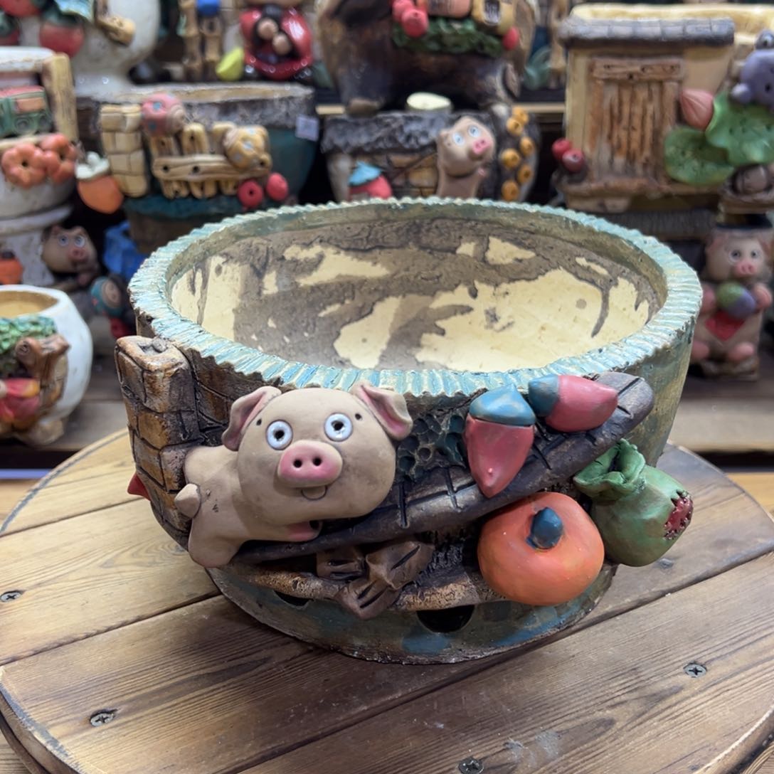 红陶嘻哈多肉花盆