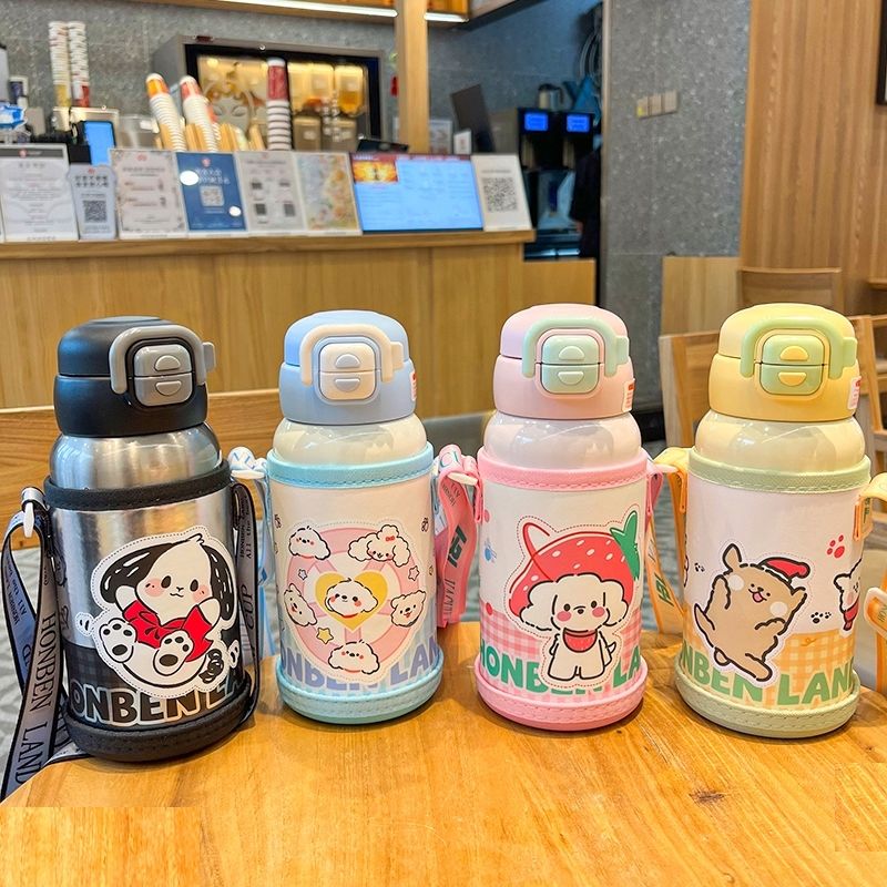 2025高颜值316不锈钢保温杯大容量儿童水杯幼儿吸管便携儿童水壶