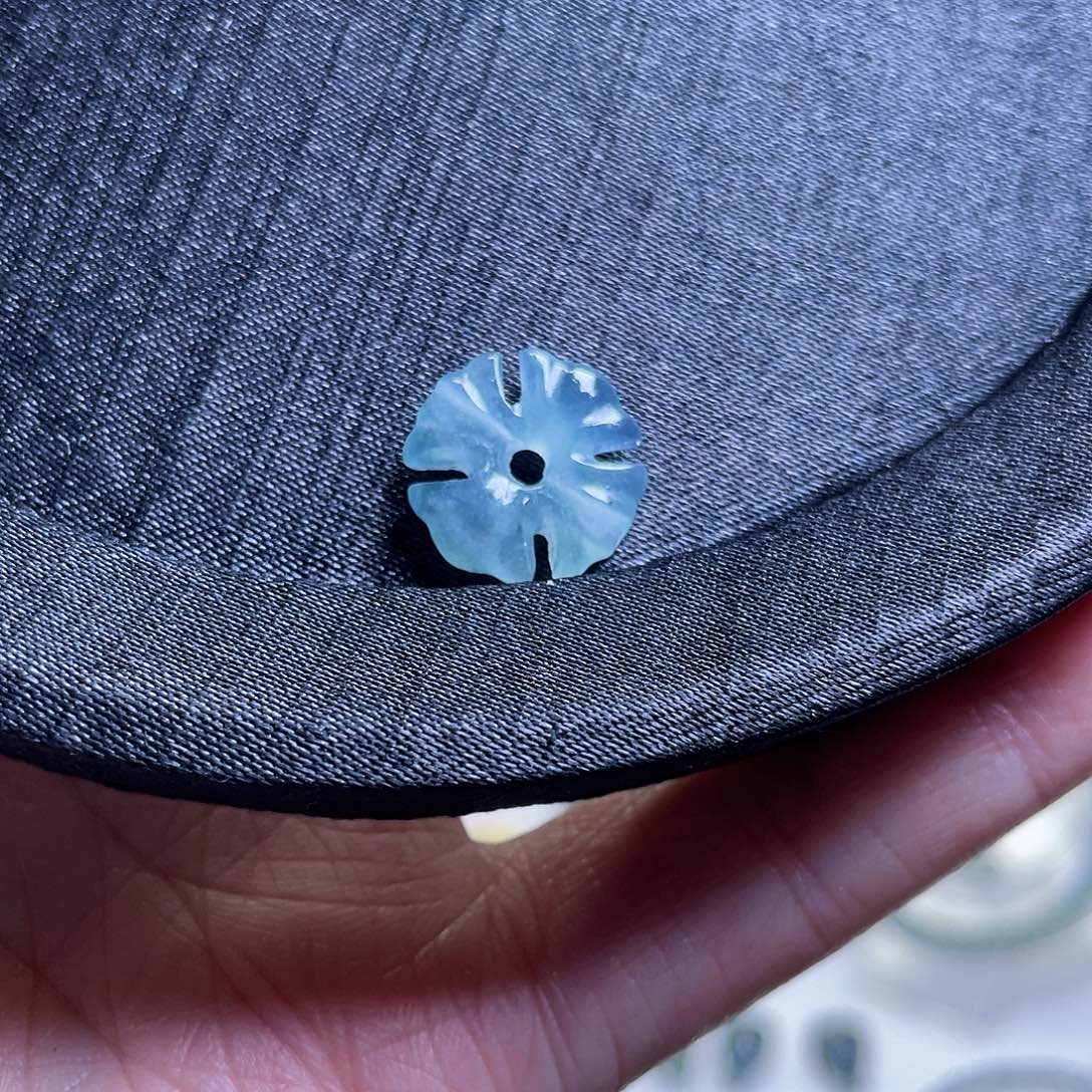 翡翠散珠天然A货翡翠背云一颗