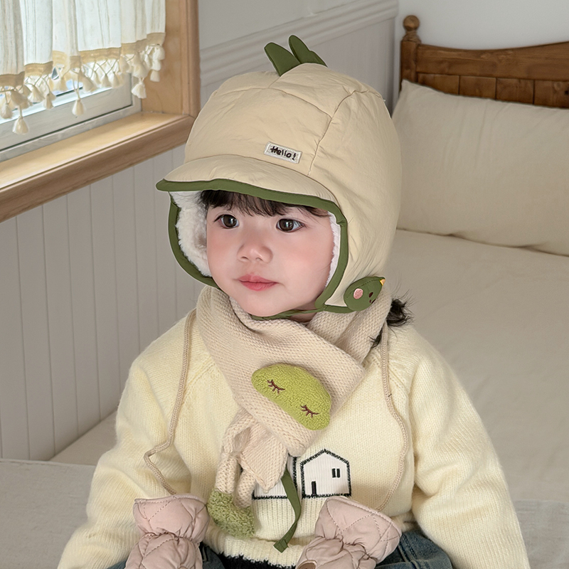 宝宝帽子帽子护耳帽加绒加厚秋冬保暖帽子飞行员帽雷锋帽套头