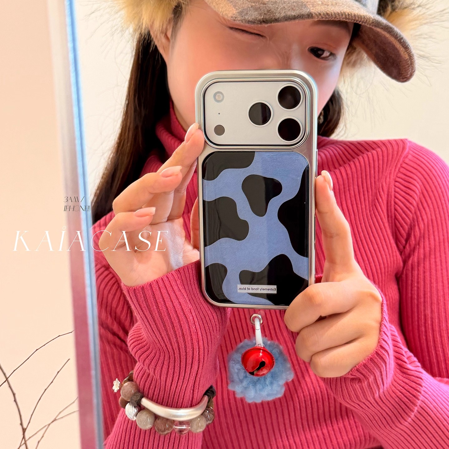 小众ins撞色奶牛纹适用苹果17promax手机壳iphone16pro新款15女14