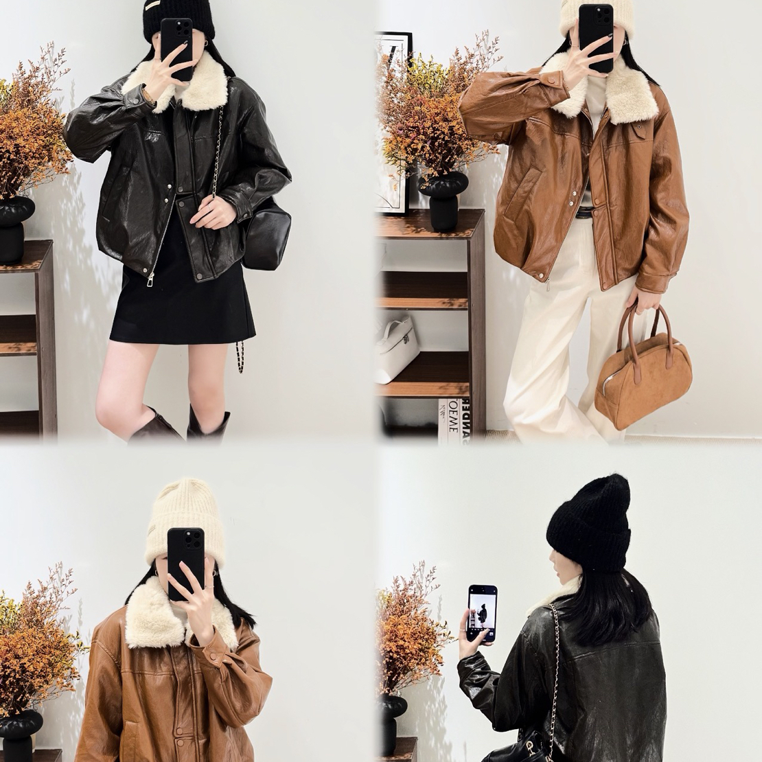 1#2025秋冬加绒美式复古烫字皮衣外套女时尚酷飒风