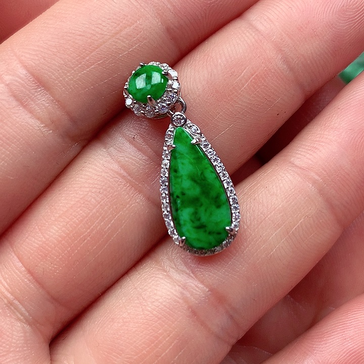 翡翠颈饰银S925镶嵌翡翠