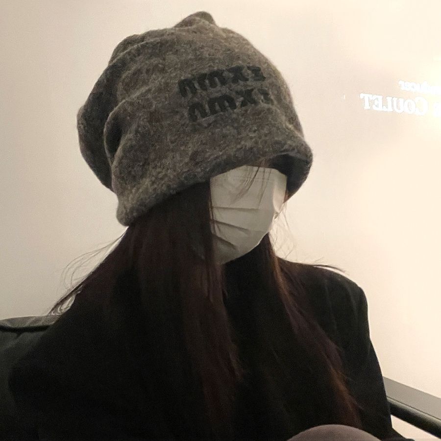 短檐超大堆堆帽秋冬冬天无檐帽子保暖百搭韩版加厚网红针织冷帽