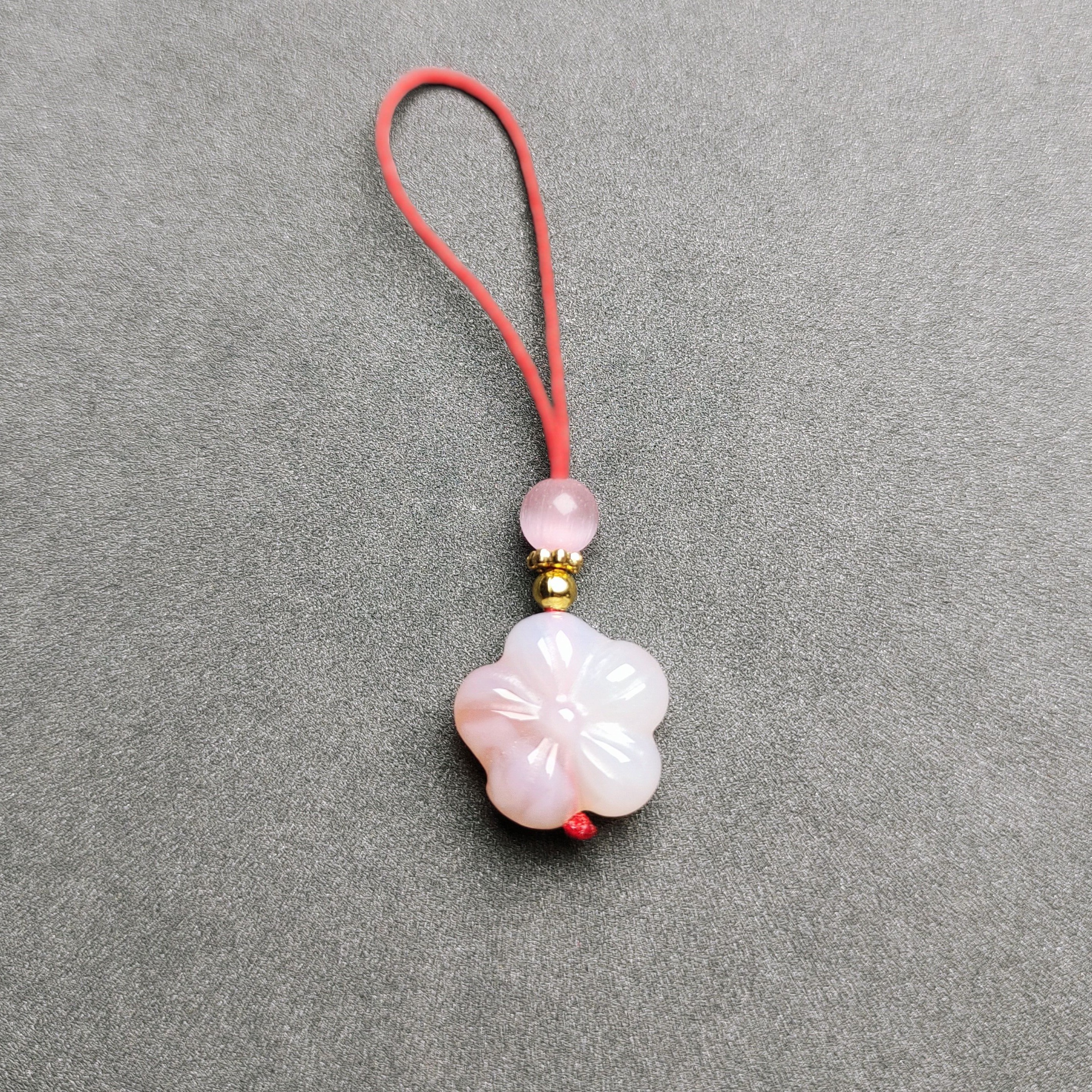 天然玛瑙五瓣花手机挂