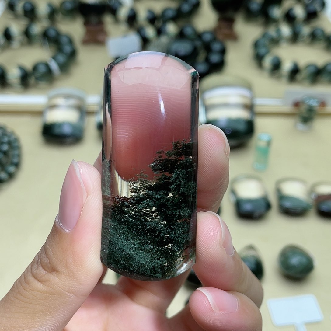 水晶颈饰未镶嵌绿幽灵聚宝盆无事牌