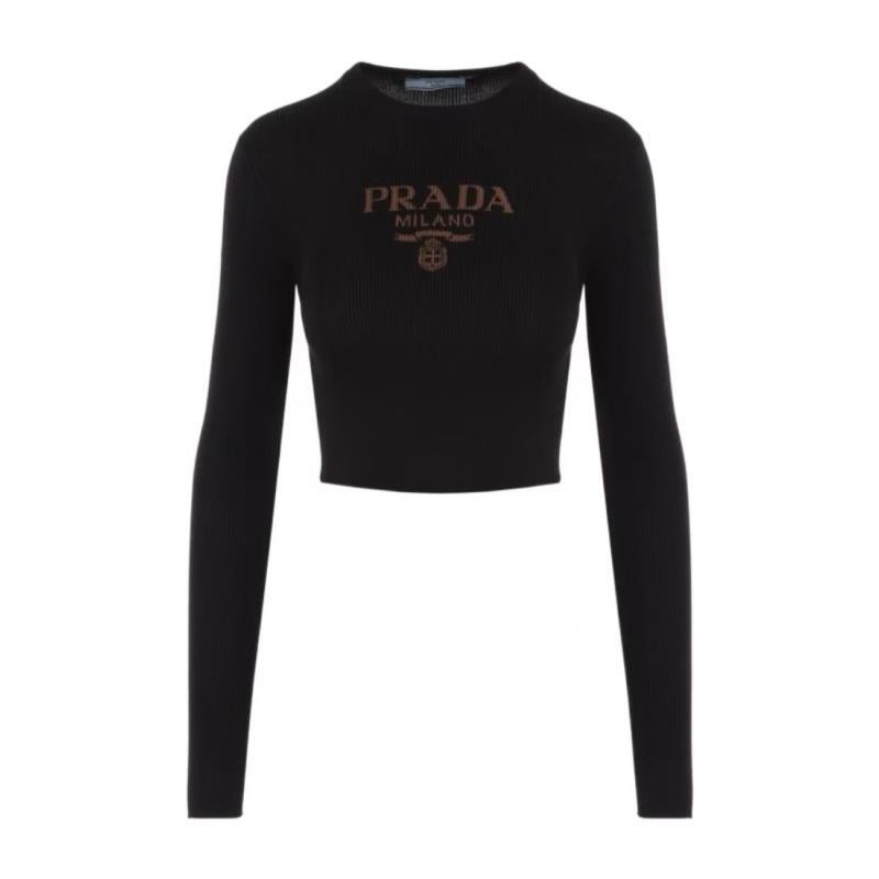 未使用 Prada/普拉达 圆领短款桑蚕丝长袖