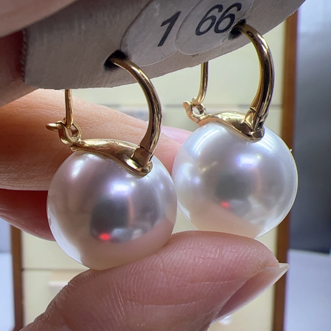 淡水珍珠耳饰18K金镶嵌