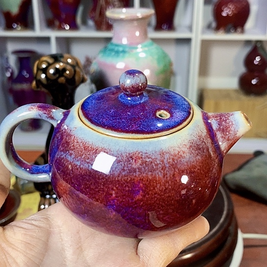 摆件尚峰钧窑作品西施壶