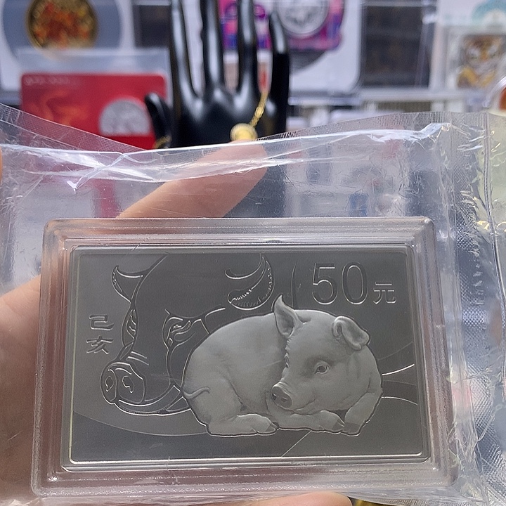 阿***田纯银2019猪年方形银币