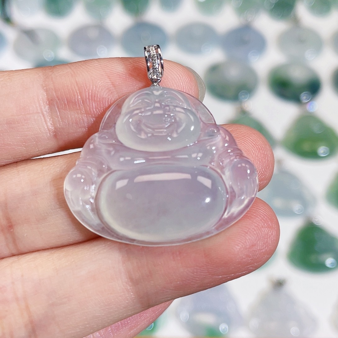 颈饰18K金镶嵌翡翠吊坠