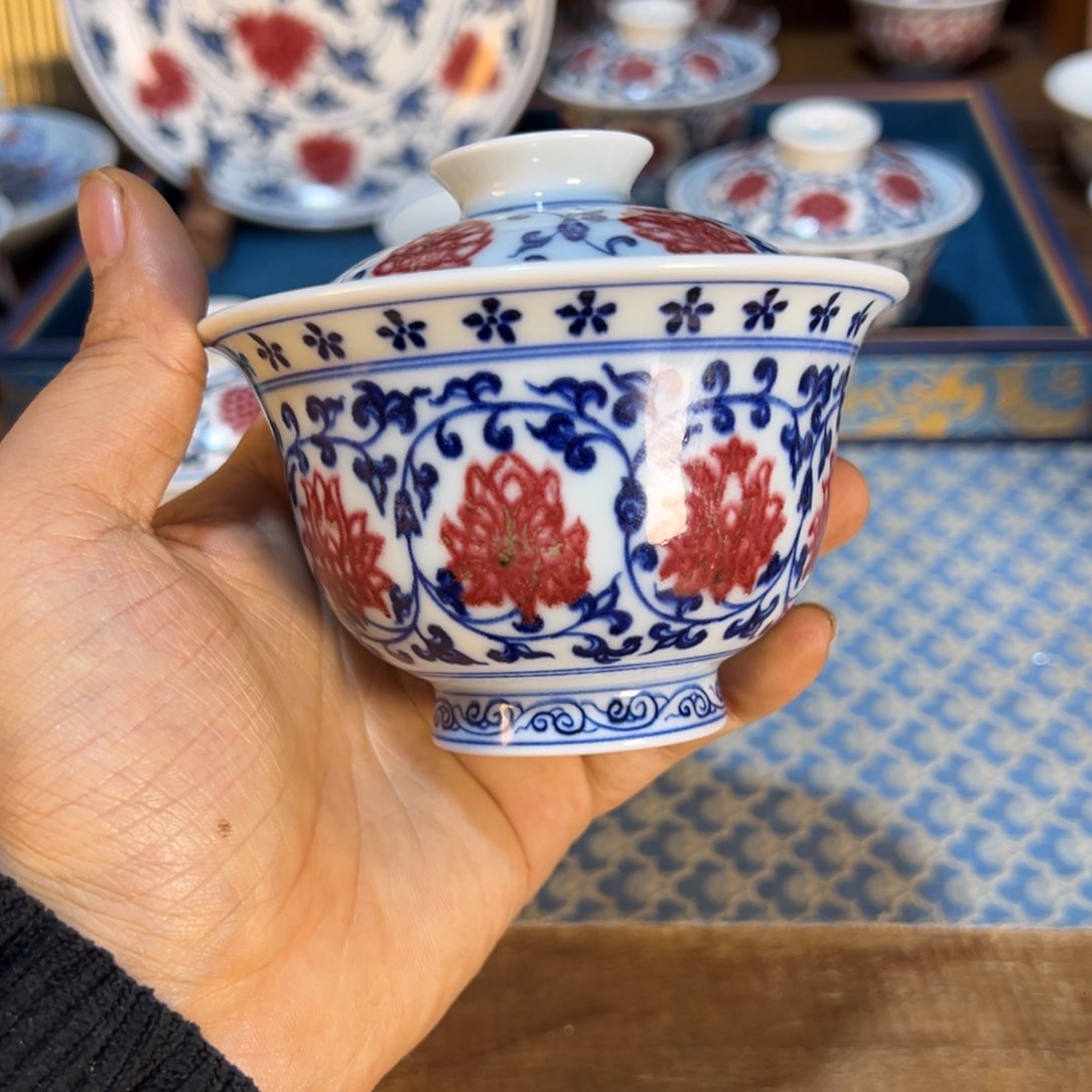 盖碗景德镇手工手绘