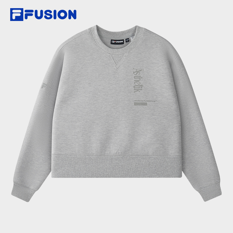 Fila/斐乐潮牌女款圆领卫衣新款微落肩针织套头衫秋冬T11W615205