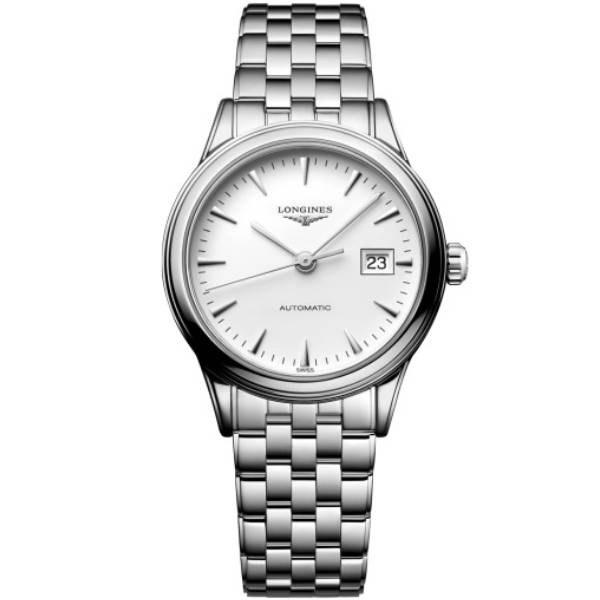 99新 Longines/浪琴 军旗374/机械/白盘条丁/表径30mm/女士腕表