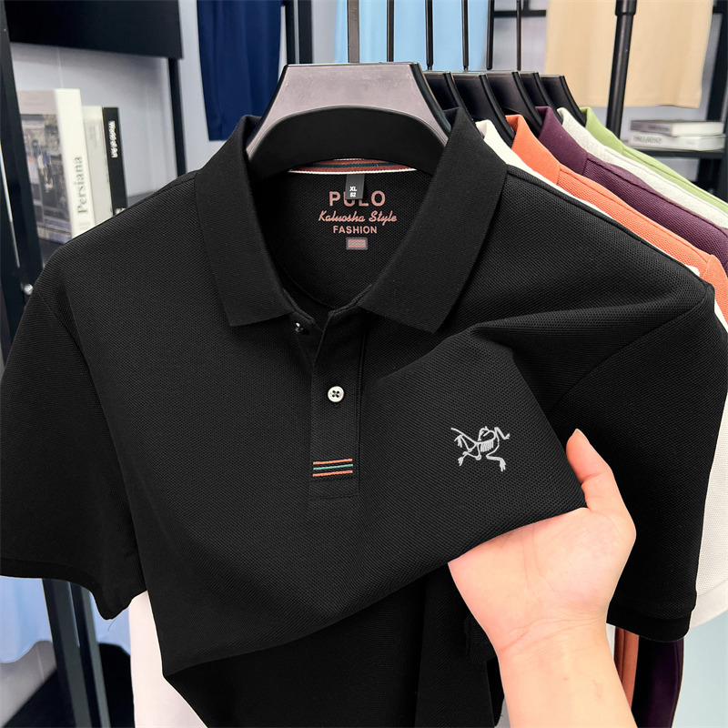 【奥特莱斯撤柜清仓】鸟家高级感刺绣鸟短袖t恤男士夏季翻领polo衫